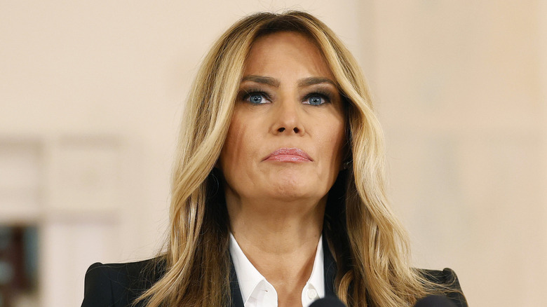 Melania Trump frowning