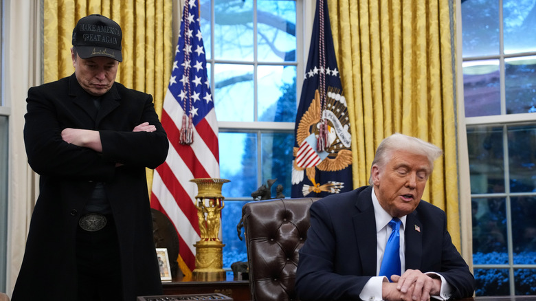 Elon Musk and President Donald Trump in the Oval Office