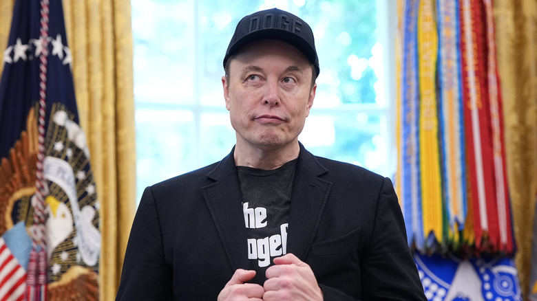 Elon Musk smirking