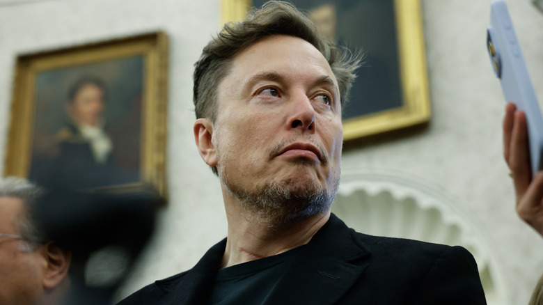 Elon Musk at an event in the Oval Office