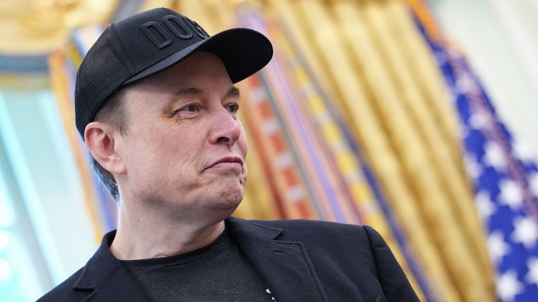 Elon Musk frowning