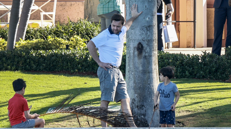 JD Vance spends time with his children at President-elect Donald Trump's Mar-a-Lago resort on November 15, 2024 in Palm Beach, Florida.