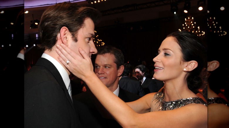 Emily Blunt puts her hands on John Krasinski