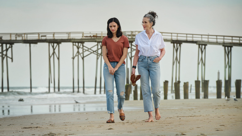 Auden and her mom on beach