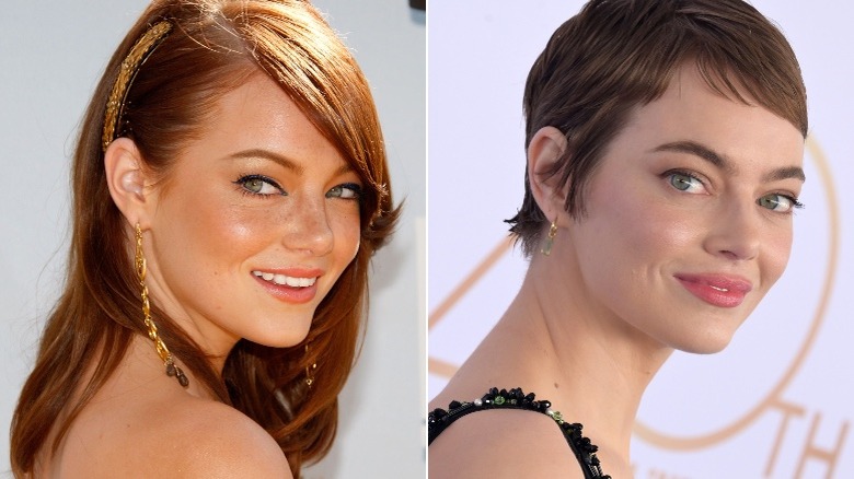 Emma Stone younger versus older split image