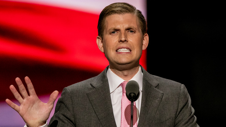Eric Trump giving a speech during the Republican National Convention
