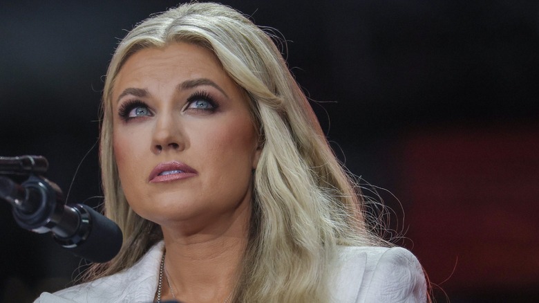 Erika Kirk speaks at the memorial service for Charlie Kirk in Glendale, AZ (2025)