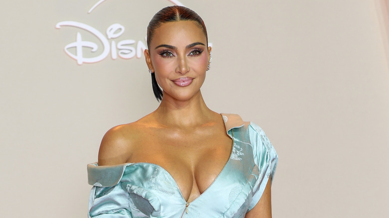 Kim Kardashian light blue dress