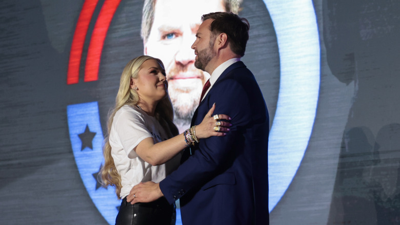 Erika Kirk and JD Vance hugging