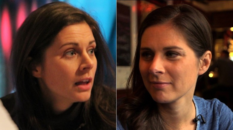 Split image of Erin Burnett without makeup