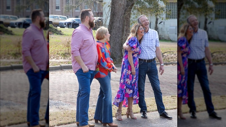 Erin and Ben Napier revealing a house to clients