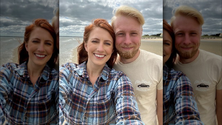 Olivia and Ethan Plath posing at a beach