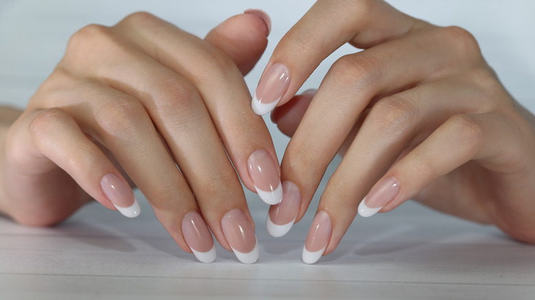 French manicure with white tips