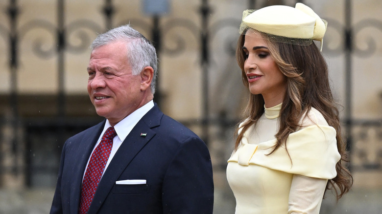 King Abdullah II and Queen Rania arrive at coronation of King Charles and Queen Camilla