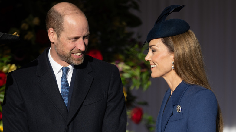 Prince William, Prince of Wales and Catherine, Princess of Wales ahead of the ceremonial welcome for the state visit to the UK of the President of the Federal Republic of Germany and his wife Elke Büdenbender (2025)