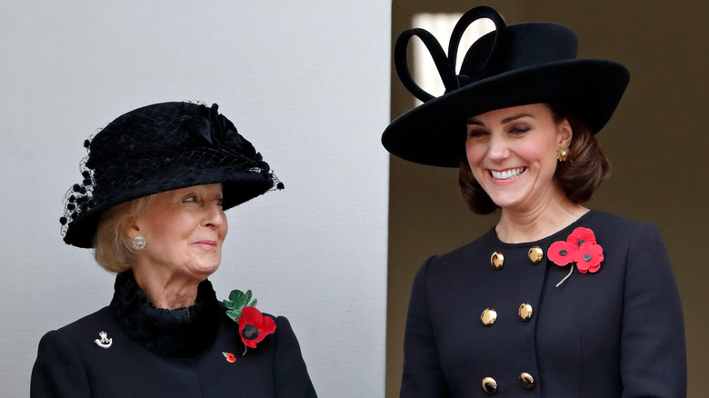 Princess Alexandra, The Honourable Lady Ogilvy and Catherine, Duchess of Cambridge attend the annual Remembrance Sunday Service at The Cenotaph (2017)