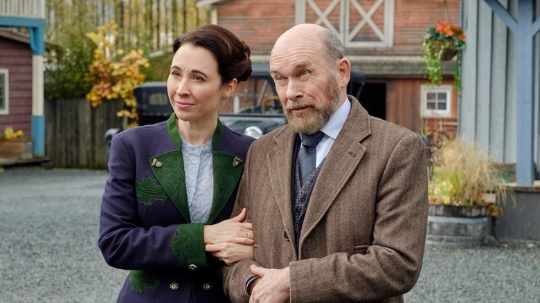 Loretta Walsh and Hrothgar Matthews in When Calls the Heart