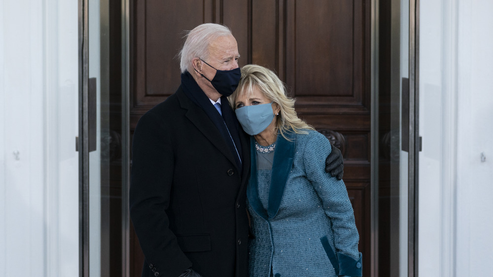 The Bidens wait for the doors to open