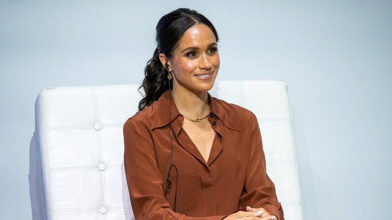 Meghan Markle talking at an event