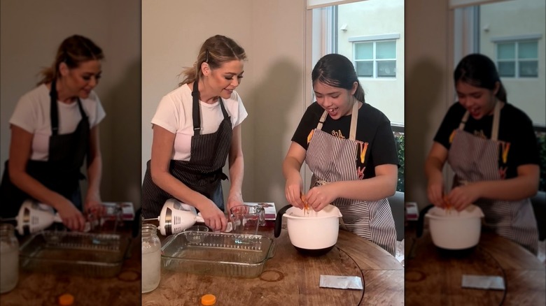 Denise Richards baking with daughter Eloise in Instagram video