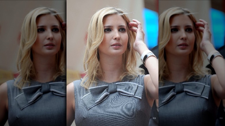Ivanka Trump touching her hair