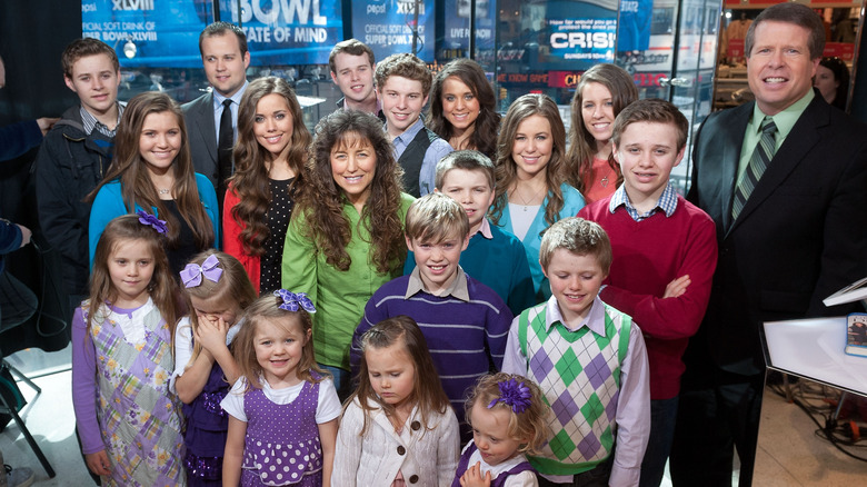The Duggar Family on the set of Extra in New York City