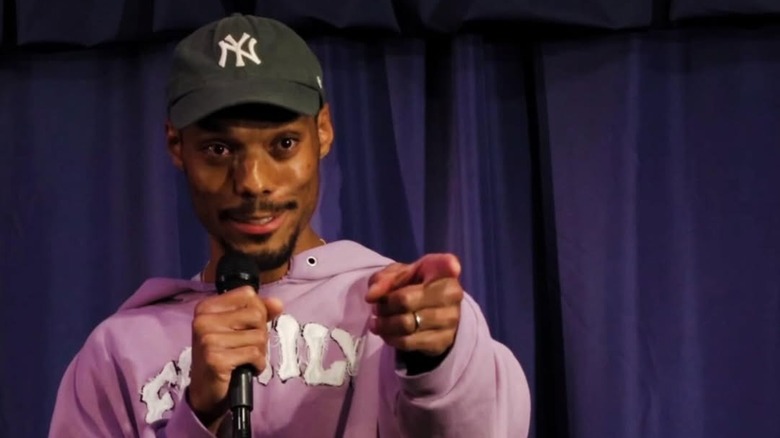 Myles Murphy doing stand-up comedy