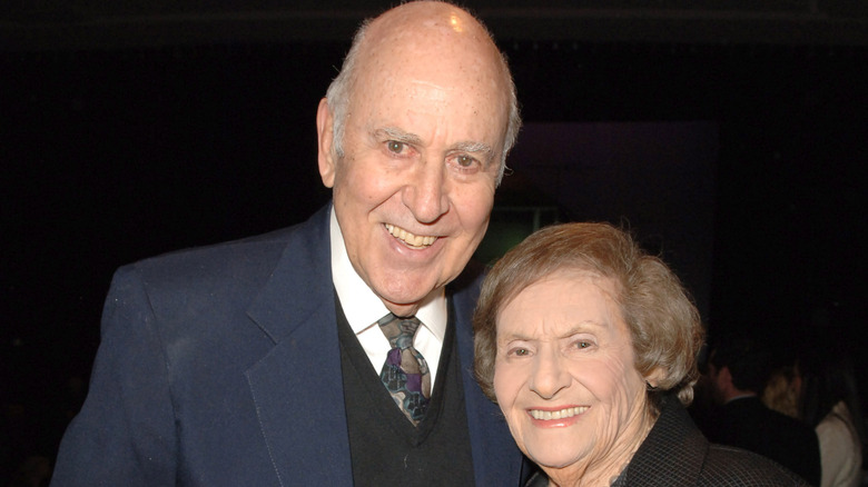 Carl and Estelle Reiner smiling