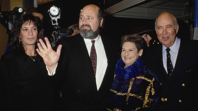 Carl, Estelle, Rob, and Michele Reiner posing at an event