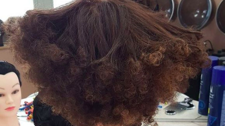 brunette stack perm