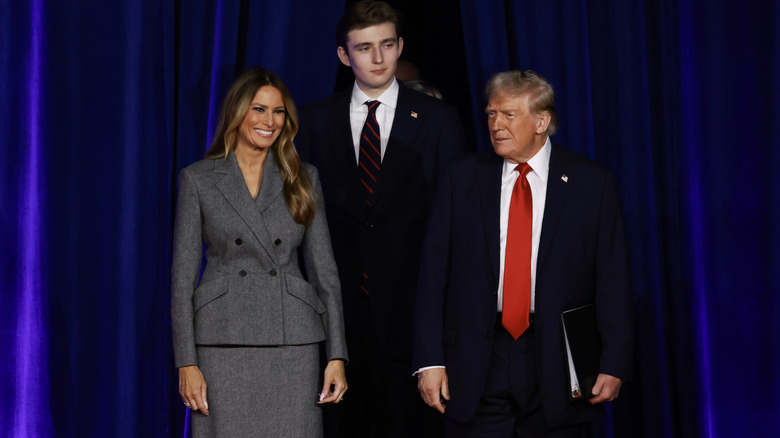 Barron Trump with his parents, Melania Trump and Donald Trump
