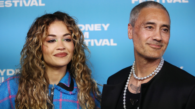 Rita Ora and Taika Waititi during an event