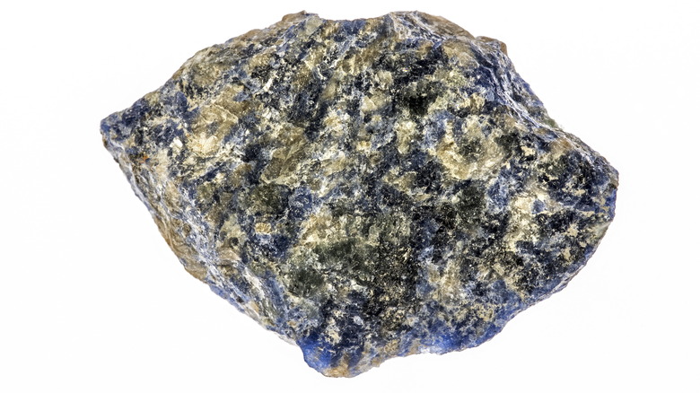 A piece of Sodalite with blue peeking out