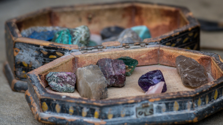 Sodalite among other crystals