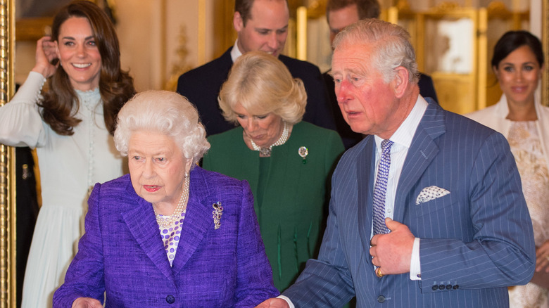 Members of the royal family at an event. 