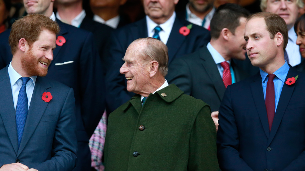 Princes Harry, Philip, and William