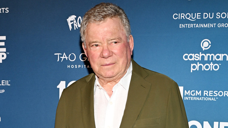 WIlliam Shatner frowning on red carpet