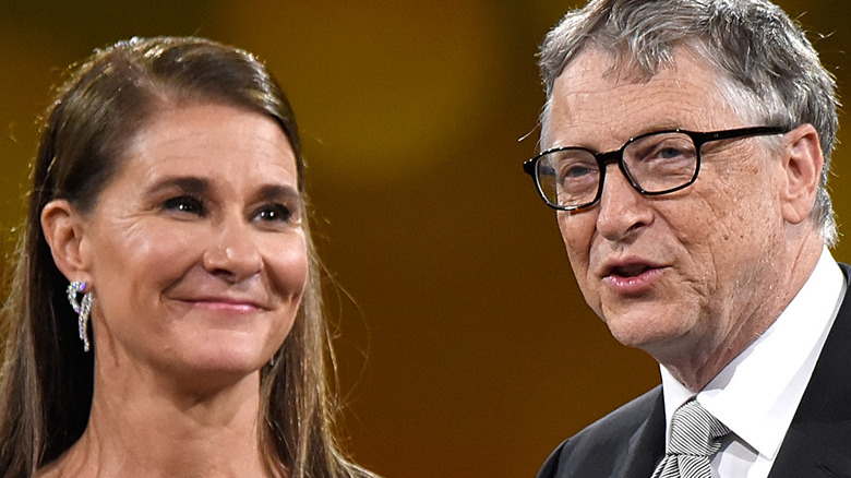 Bill and Melinda Gates speaking