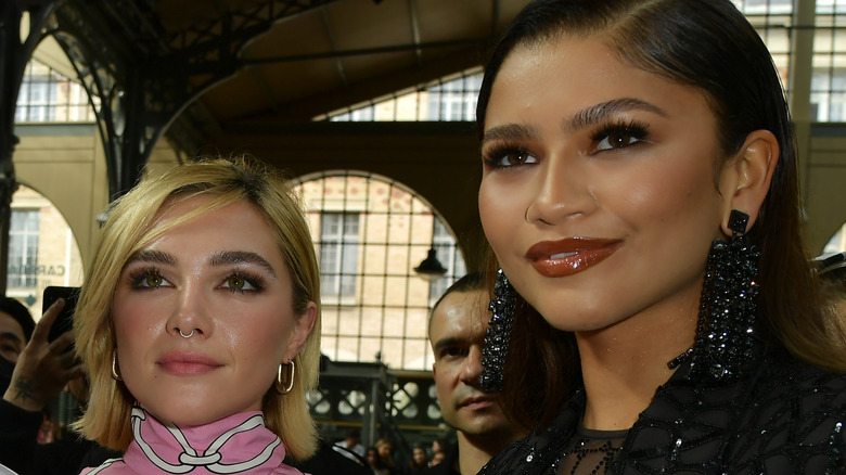 Florence Pugh poses with Zendaya