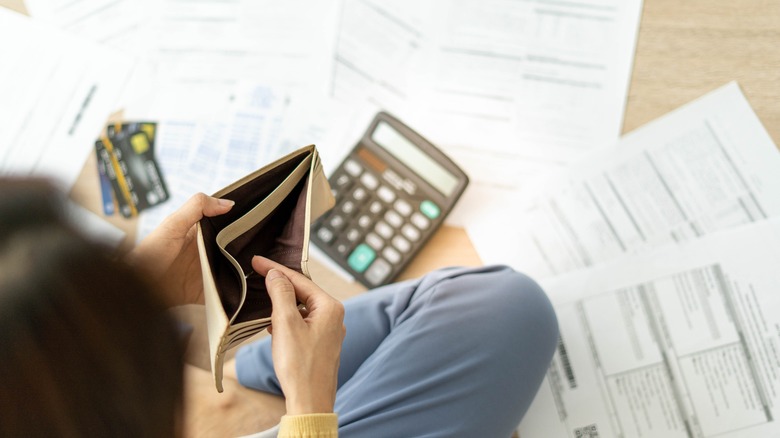 A woman's empty wallet