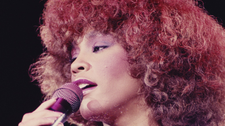 Whitney Houston performing when she was younger