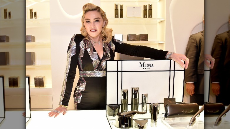 Madonna at the Barney's MDNA Skin counter