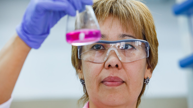 Cosmetic chemist in lab