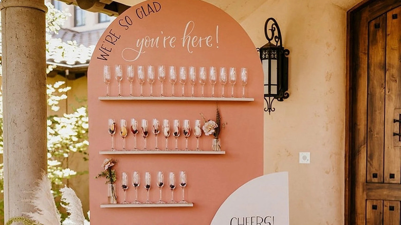 Pink champagne wall