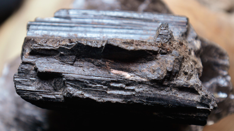 Black tourmaline mineral