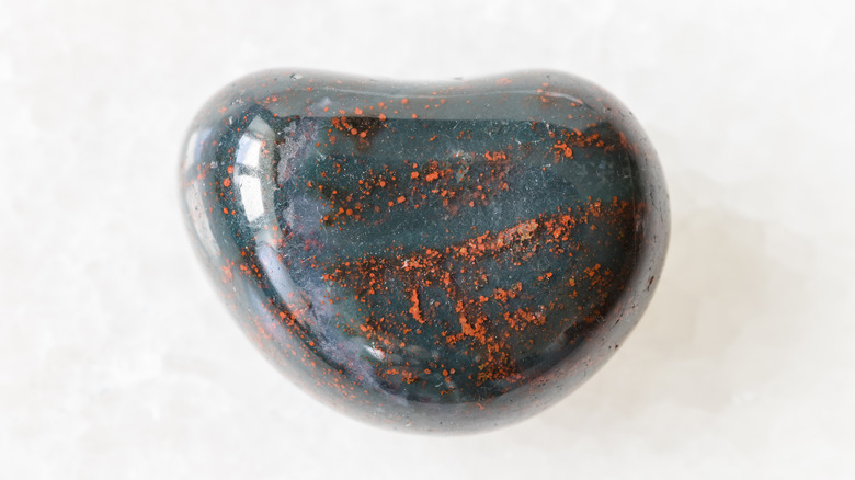 Smooth bloodstone crystal