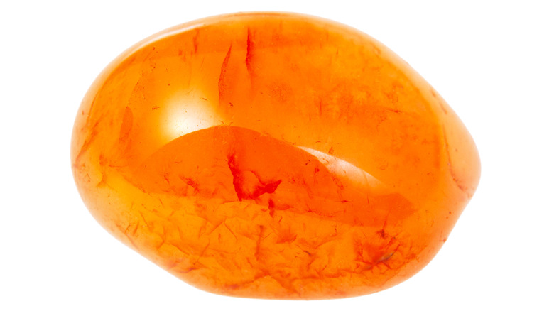 A bright orange piece of carnelian