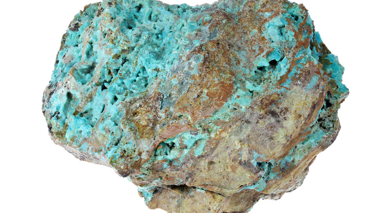 A piece of chrysocolla from Italy