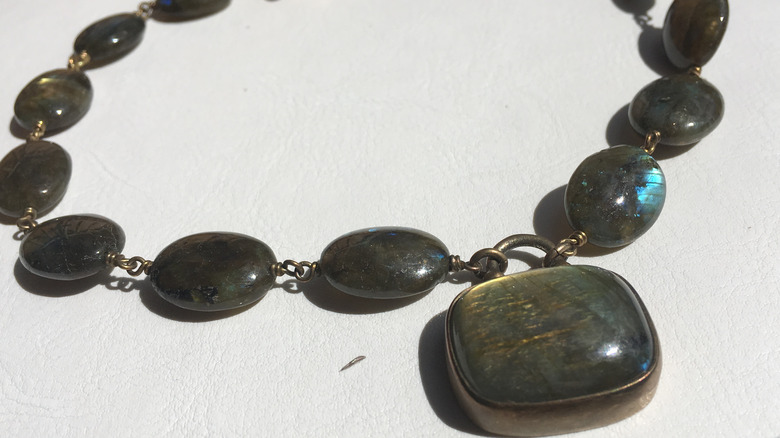 A necklace crafted from fluorite