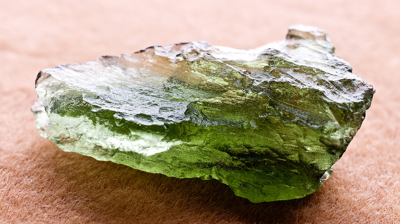 Green Moldavite crystal